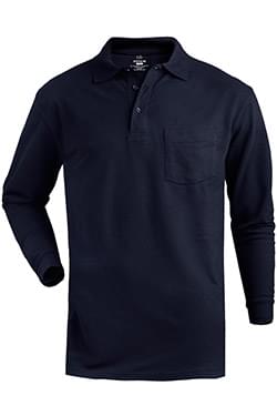 Blended Pique Long Sleeve Polo With Pocket-Edwards