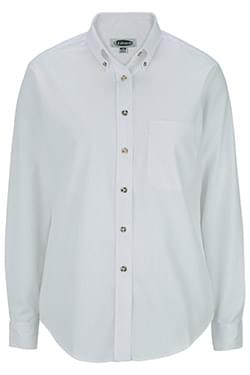Edwards Hospitality Shirts, Blouses, Polos & Camps Ladies Easy Care Long Sleeve Poplin Shirt-Edwards
