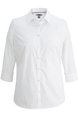 Edwards Corporate Hospitality Tops Ladies 3/4 Sleeve Stretch Broadcloth Shirt-Edwards
