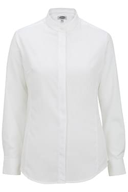 Ladies Batiste Banded Collar Shirt-Edwards
