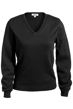 Ladies V-Neck Cotton Sweater-Edwards