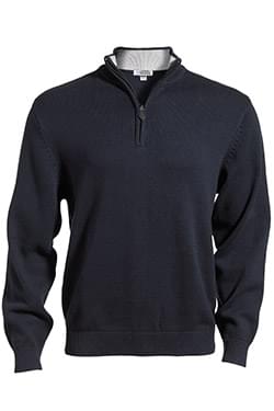Edwards Hospitality Sweaters Quarter Zip Cotton Blend Sweater-Edwards