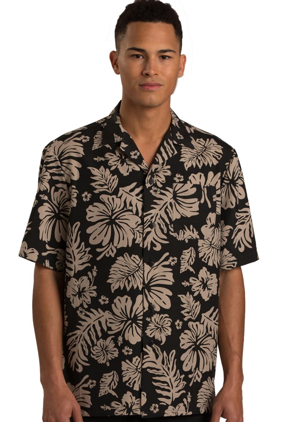 HIBISCUS TWO-COLOR CAMP SHIRT