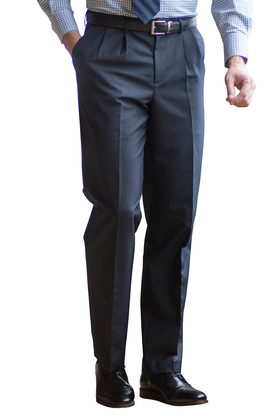 WASHABLE WOOL PLEATED FRONT PANT | Edwards Garment