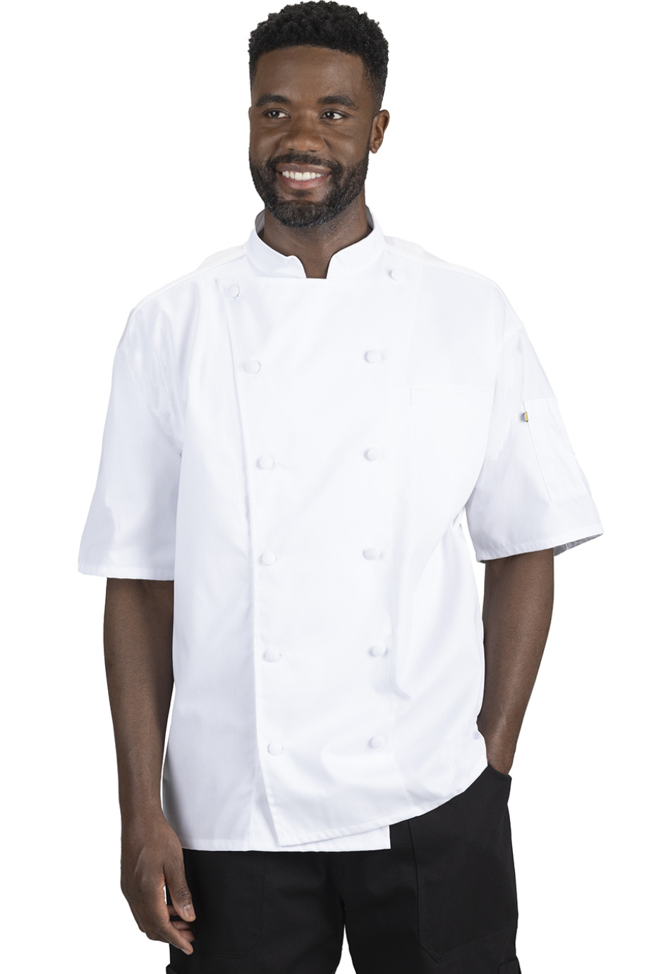 MESH BACK CHEF COAT - 12-CLOTH BUTTONS