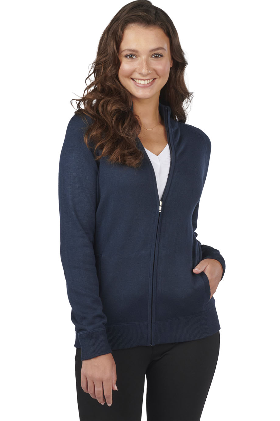 FULL-ZIP SWEATER JACKET WITH POCKETS
