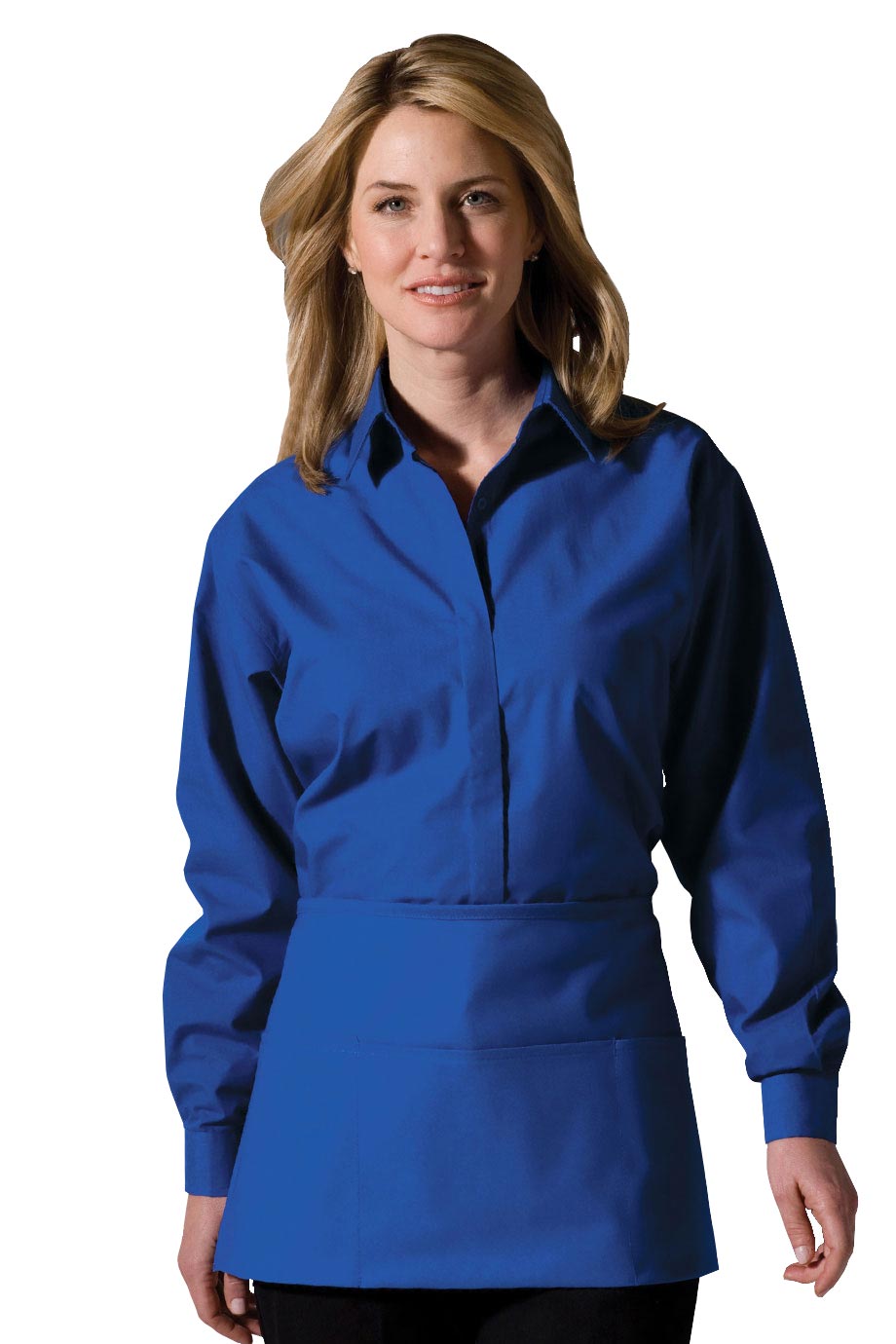 Edwards Garment Women's Long Sleeve Broadcloth Button Cafe Shirt 5290 