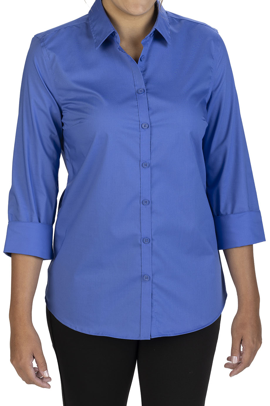 COMFORT STRETCH BROADCLOTH BLOUSE