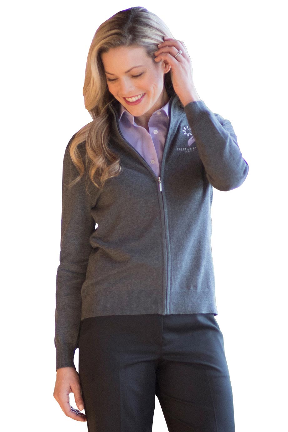 Zip-up cardigan, Comfort Tech