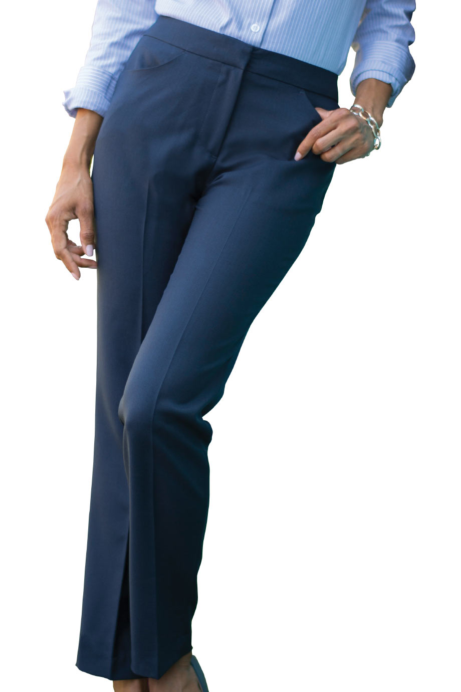 Edwards Garment Womens Lightweight Flat Front Zipper Pocket Dress Pant 