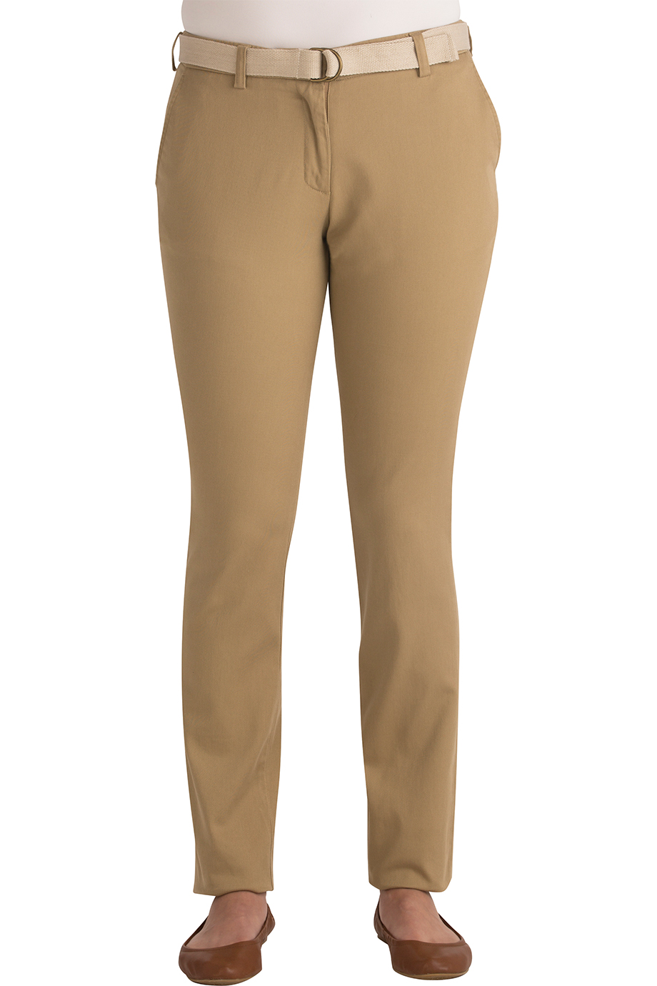 Womens Stretch Slim Leg Trousers Khaki  Simon Jersey